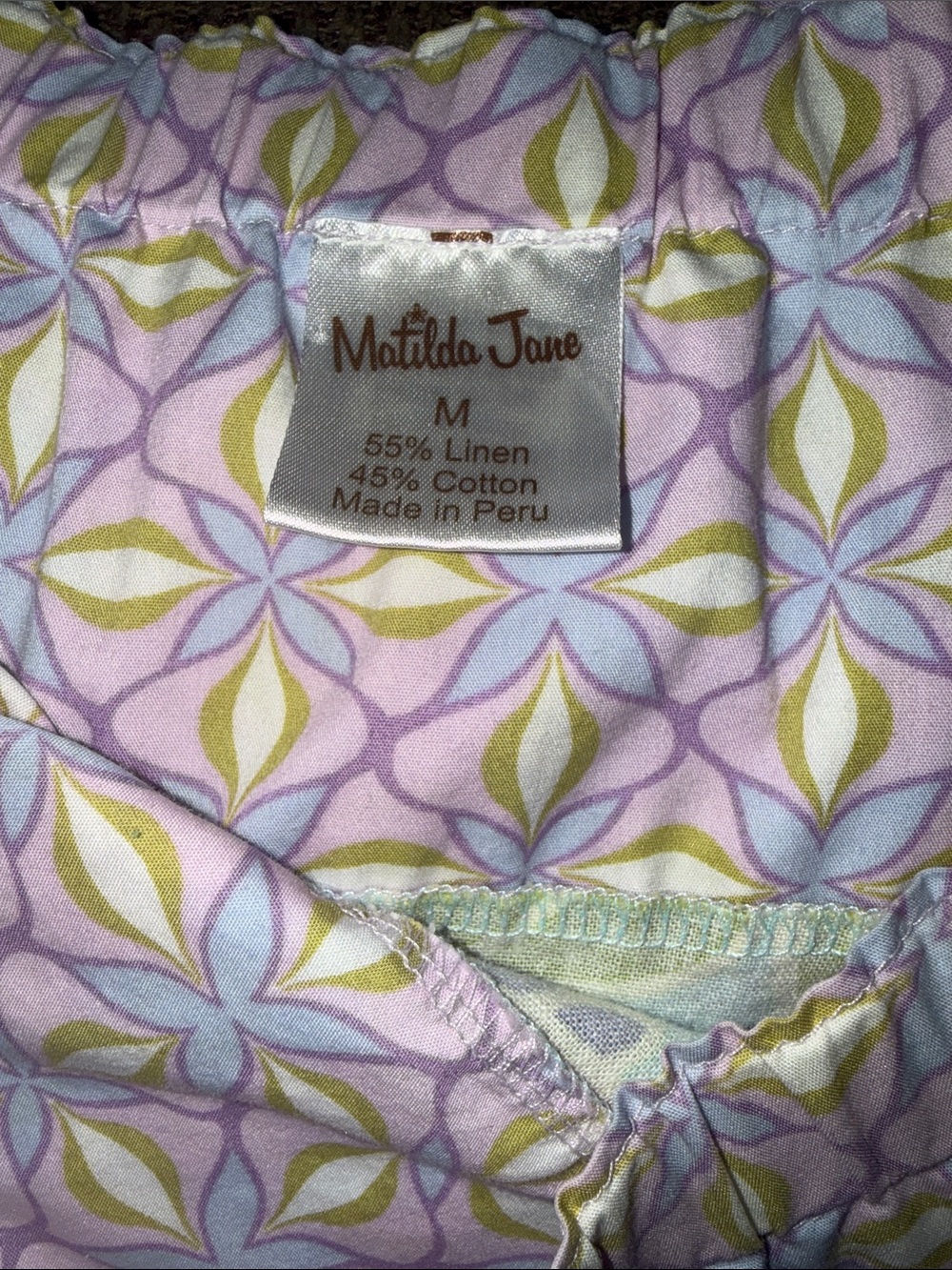 Matilda Jane Pastel Floral Patchwork A-Line Skirt - Light Blue, Lavender & Olive - Picture 2 of 3